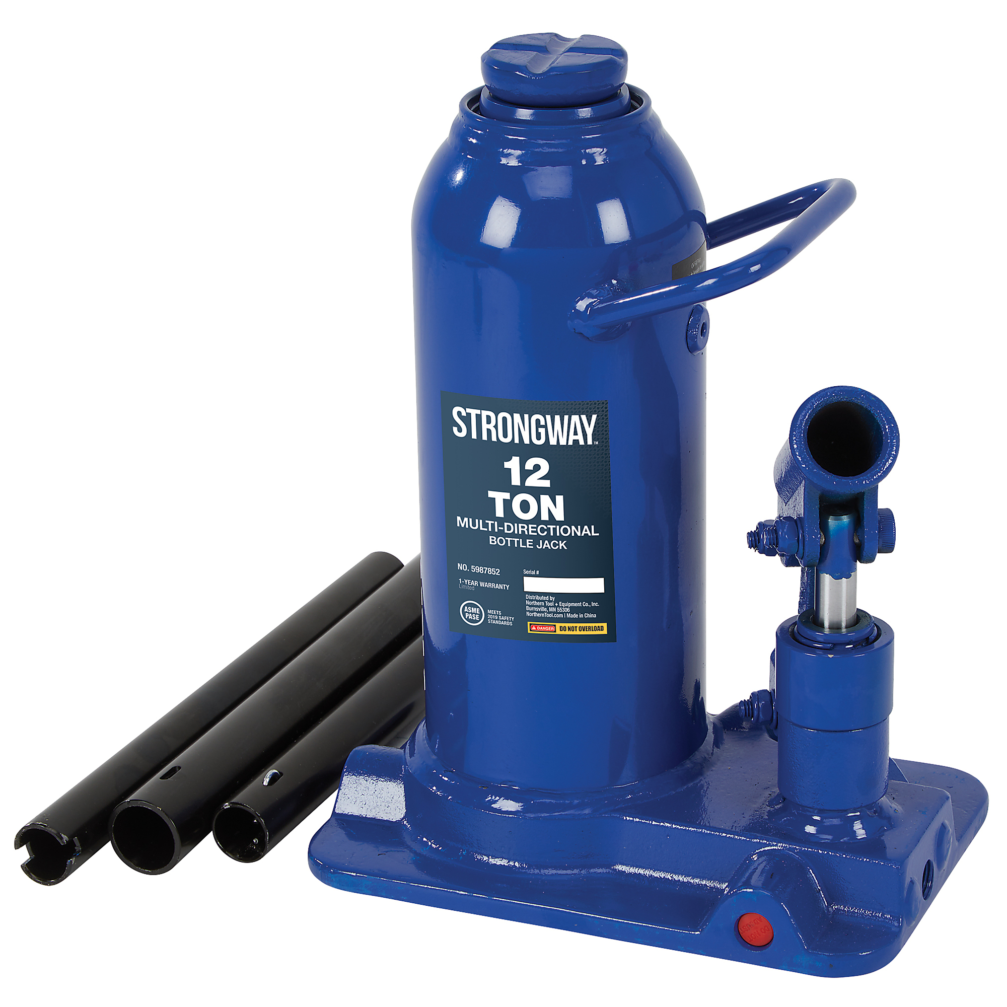 Strongway Multidirectional Bottle Jack, 12-Ton Capacity